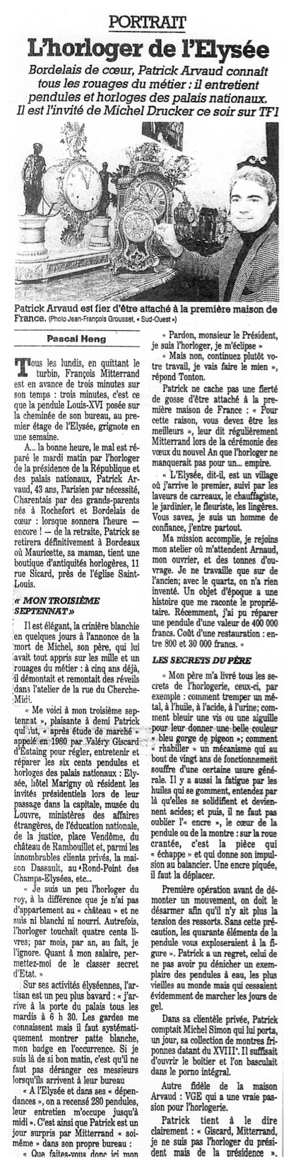 Article Sud-Ouest-Décembre-1992